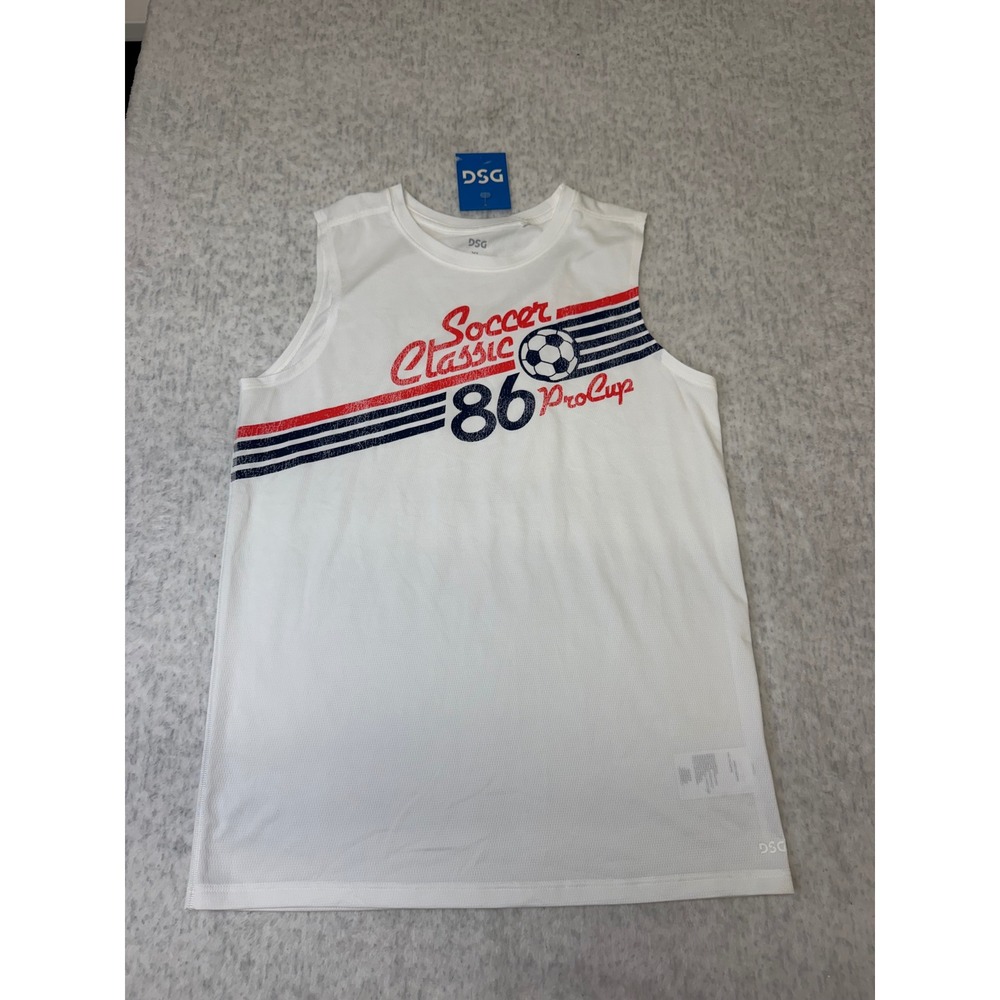 DSG Boys XL Soccer Classic 86 Pro Cup Movement‎ Tank Top White NWT